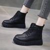 Зимние женские теплые короткие плюшевые хлопковые туфли, модные туфли на платформе со шнуровкой для женщин, повседневные ботильоны, высокие кроссовки