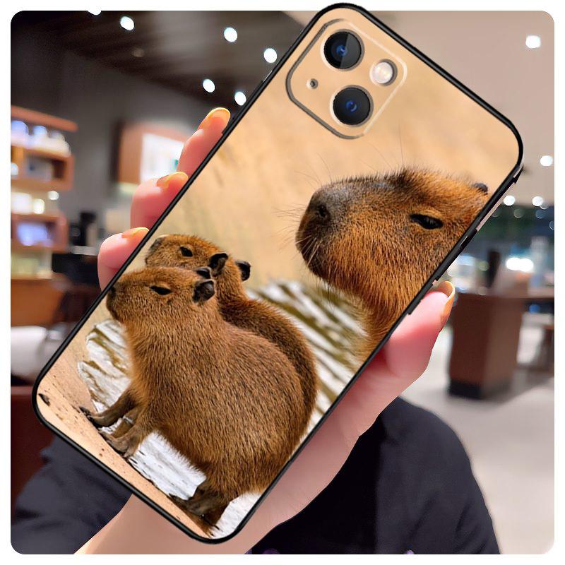 Animal Funny Capybara Case For iPhone 16 Pro Max 14 13 12 11 15 17 Pro Max mini 15 16 Plus 16e 17 Air Phone Cover