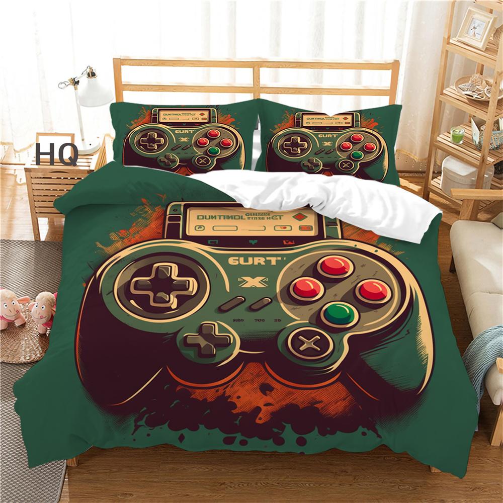 Покрывала с принтом для игровой консоли, модное домашнее постельное белье двойного размера, полиэстеровое постельное белье с героями мультфильмов, комплект постельного белья, чехол