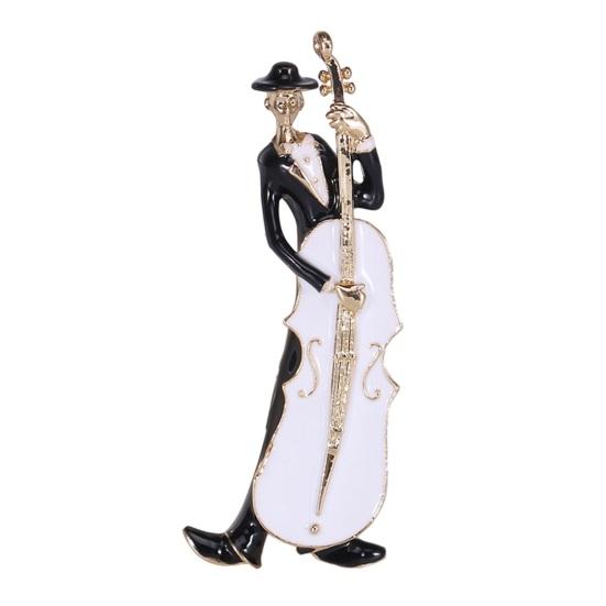 Креативная эмалированная брошь в форме виолончели в форме музыканта, булавка для костюма, пальто, шаль, булавка для лацкана, значок, аксессуары, ювелирные изделия, подарок