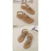 Casual Fashion Wooden Bead Buckle Rhinestone Flat Sandals Women Thailand Seaside Beach