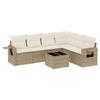 VidaXL Salon de Jardin avec Coussins 7 pcs, Canapés de Terrasse, Ensemble de Meubles de Patio, Mobilier d'Extérieur, Beige 3252555