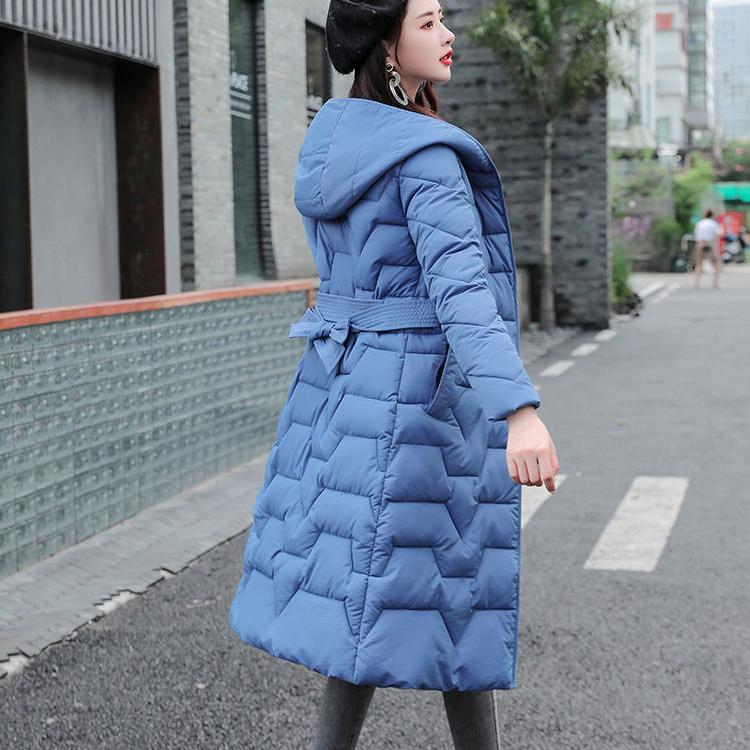 Women's Winter Long Wadded Jacket Female Plus Size Solid Color Hooded Cotton-padded Clothes Casual Loose Warm Down-filled Coats