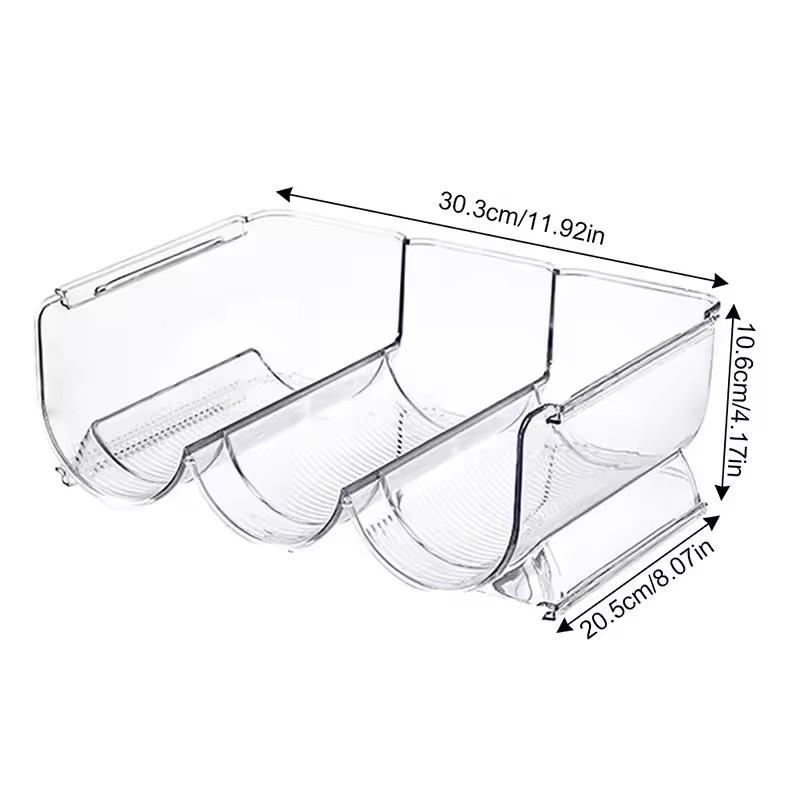 Прозрачный держатель для винных и водных бутылок для холодильника, штабелируемый пластиковый органайзер для хранения винных стоек для холодильника, шкафа, кладовой