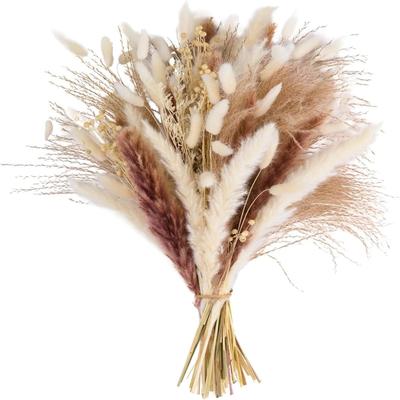 Украшение из перьев высотой 44 см - красивые букеты, сухоцветы, ковыль - используется для свадебного или сухоцветного декора.