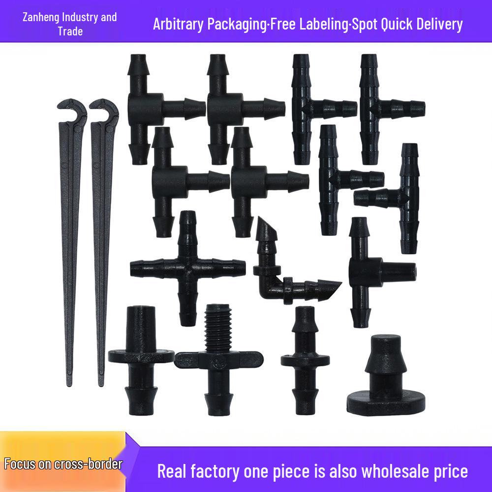 Capillary Connector & Support for Drip Irrigation Sprinkler - PE Pipe PVC Double/Single Hook Emitter Plug Accessory