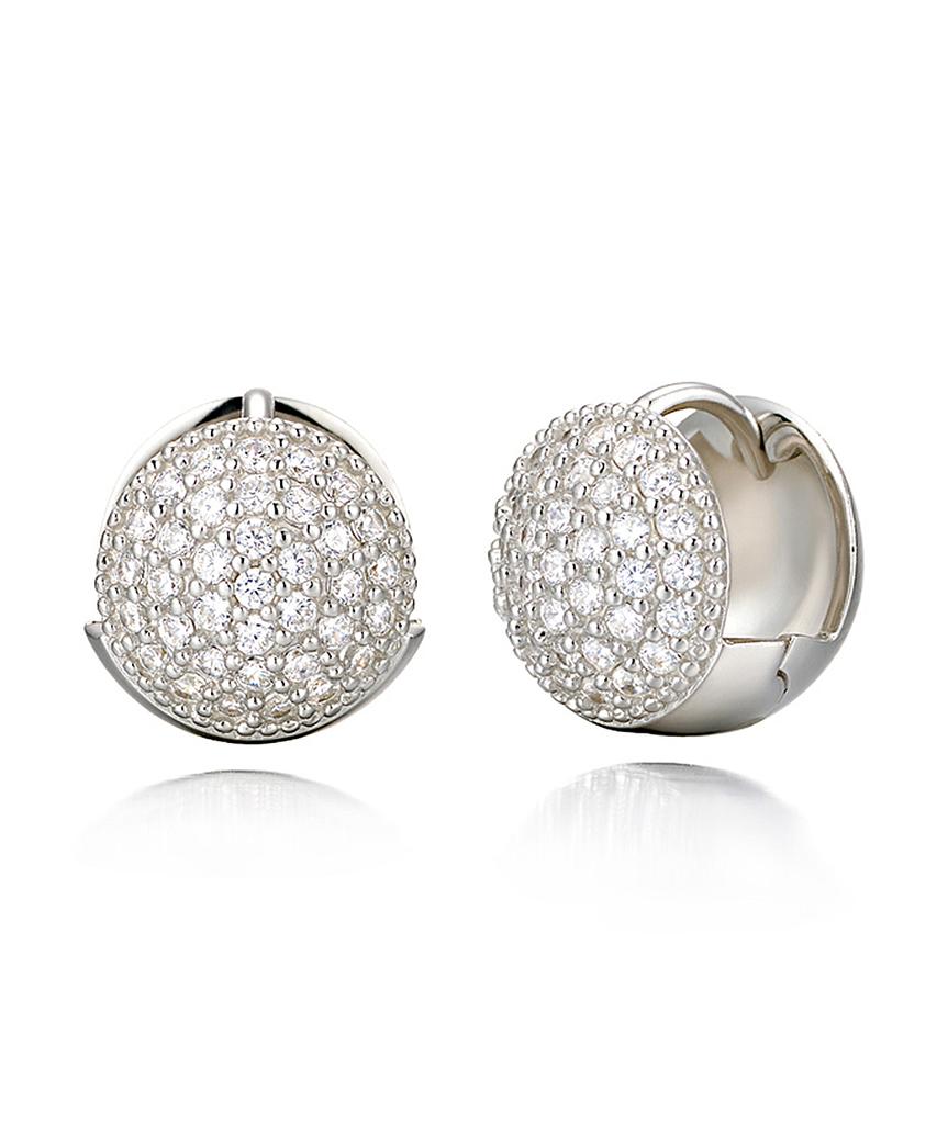 Geigerjewelry Серьги-гвоздики с паве из кубического циркония Volume Gisvee075 (Булавка из серебра 925 пробы)