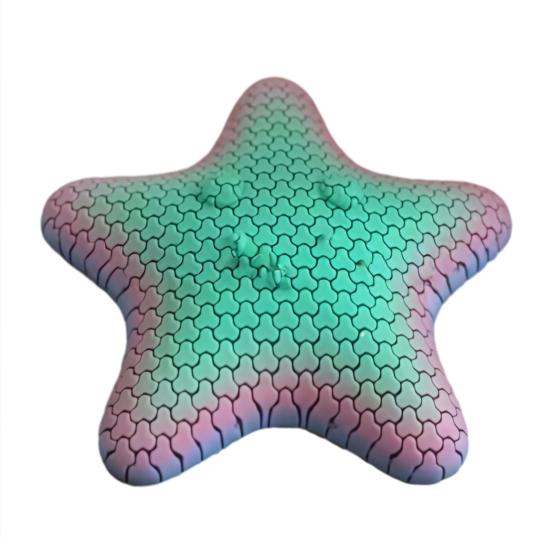 Sensory Fidget Star 3D Printed Articulated Toy Stress Relief Fidget Focus Smoothly Moving Segments No Assembly Needed Hand Therapy Toy