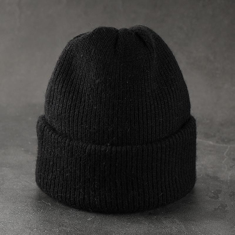 Konijnenbont Zachte Warme Beanie Muts Voor Vrouwen Wol Motorkap Dikke Gebreide Mooie Skullies Mutsen Ангорская вязаная шапка