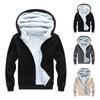 Men's Personalized Casual Printing Long Sleeve Zipper Sweater Thick Cotton Suit Winter