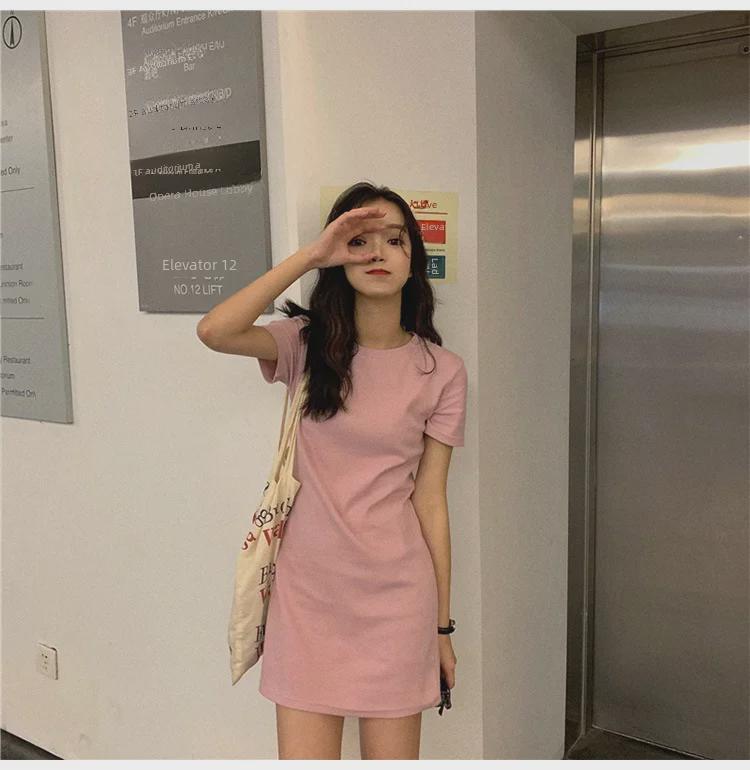 Длинное корейское платье 2025 года: Женская однотонная студенческая юбка