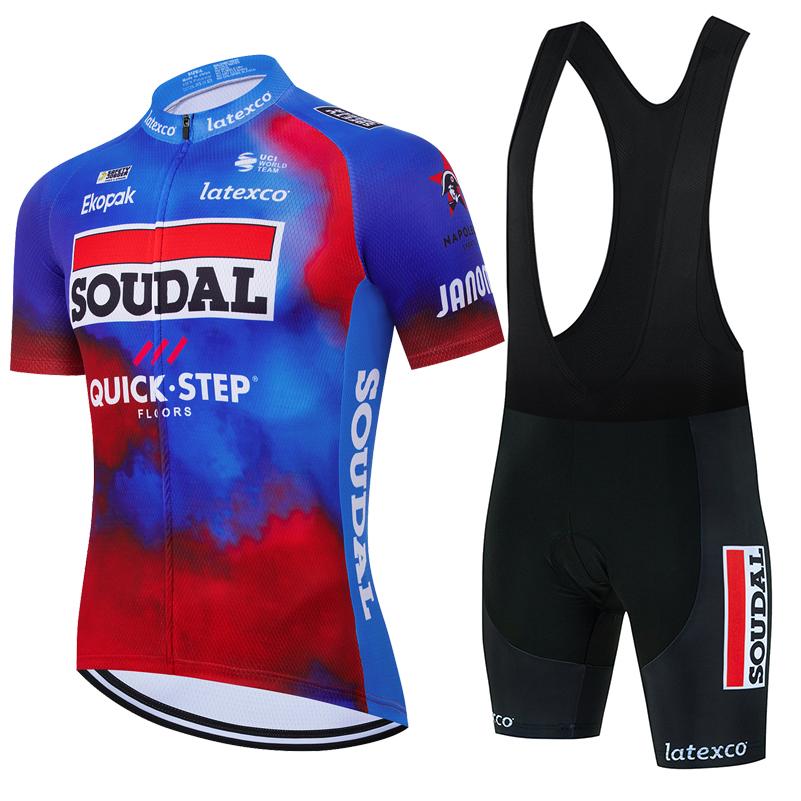SOUDAL 2026 NEW Quick Step Sports Set Men's Cycling Shorts MTB Clothing Bike Bib Cycling Jersey Suit Summer Uniform Quick Dry