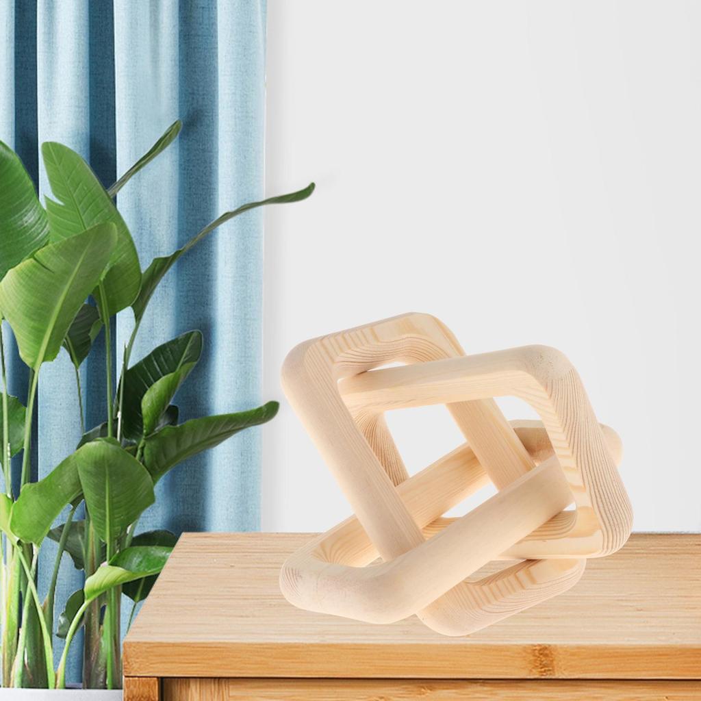 3 Link Wooden Chain Link Decor Rustic Wood Knot for Farmhouse Bedroom Table