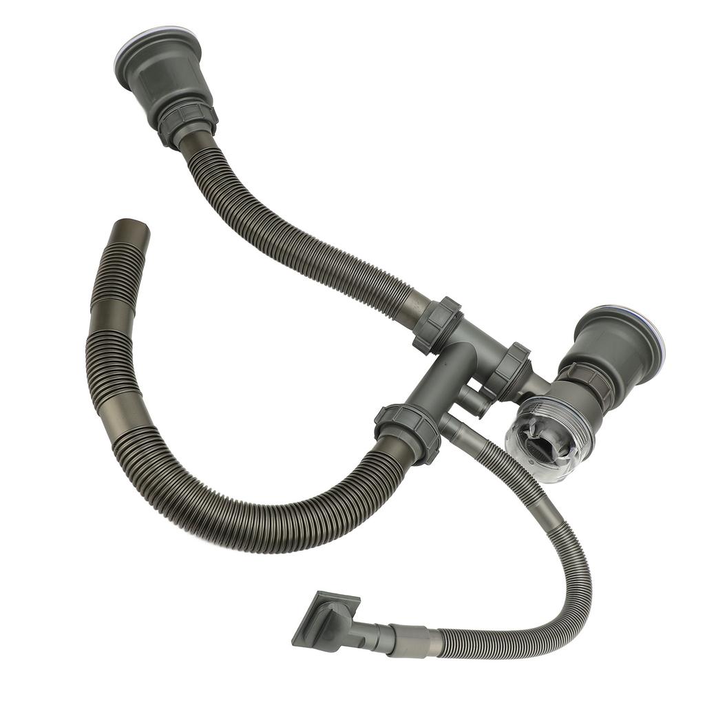 Комплект слива для кухонной мойки, Непроницаемый для запахов, Утолщенный, Высокотемпературный, Сливная труба для мойки с двумя чашами