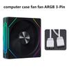 Argb Luminous Temperature Control Pwm 3Pin Interface Silent Air-Cooled Smart Computer Case Cooling Fan Gaming Case Universal