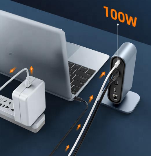 12-в-1 Хаб Type C на Multi 4KHD RJ45 VGA 4 USB 3.0 PD Адаптер питания Док-станция Настольная Портативная
