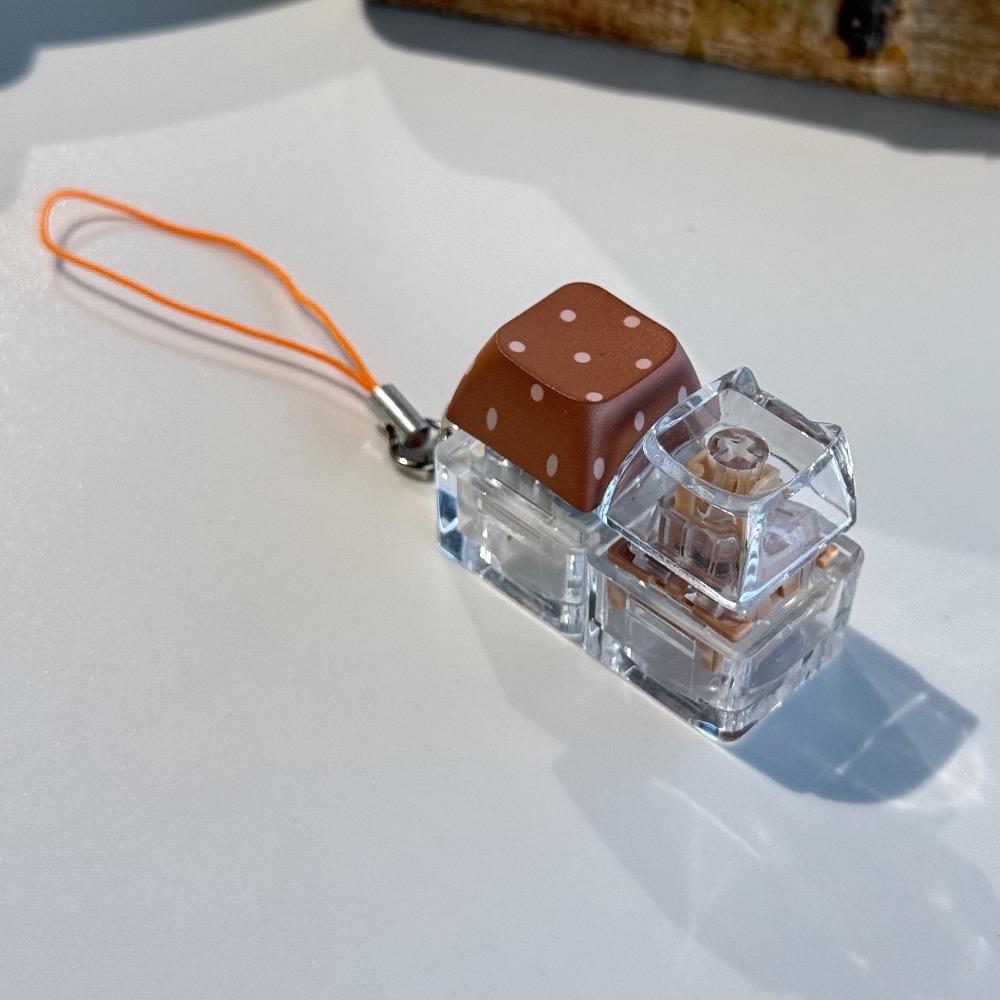 Transparent Base Fidget Keychain Dice Keycap Clicker Pendant Press Toy  Daily Carry