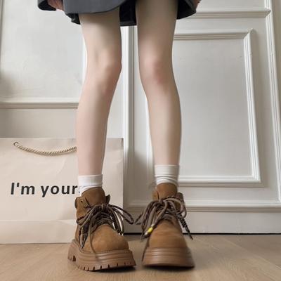 Коричневые женские балетки 2025 Весна Новые Британский Стиль Ботильоны Ретро Слипоны Удобные Круглый Носок Резиновая Подошва