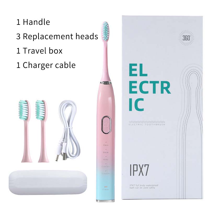 Ultrasonic Electric Toothbrush Rechargeable USB for Adults Teeth Whitening 5Mode Sonic Tooth Brushes Smart Timer with Travel Box