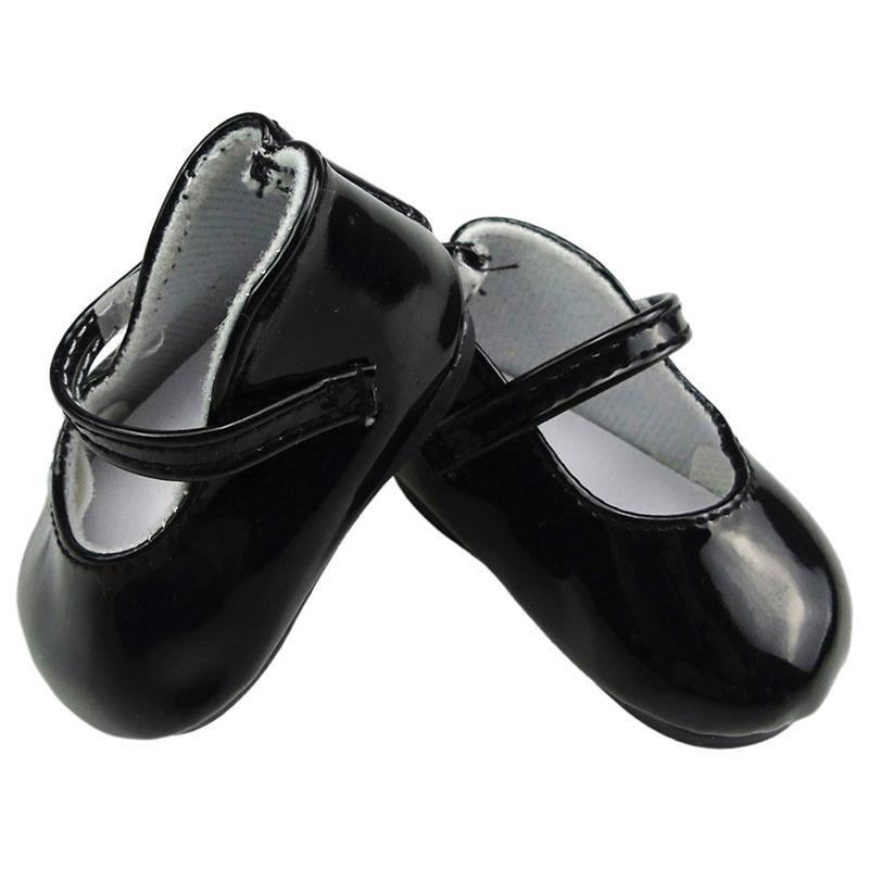 18-дюймовые туфли для девочек-кукол с круглым носком, модельные туфли принцессы из искусственной кожи, американская обувь для новорожденных