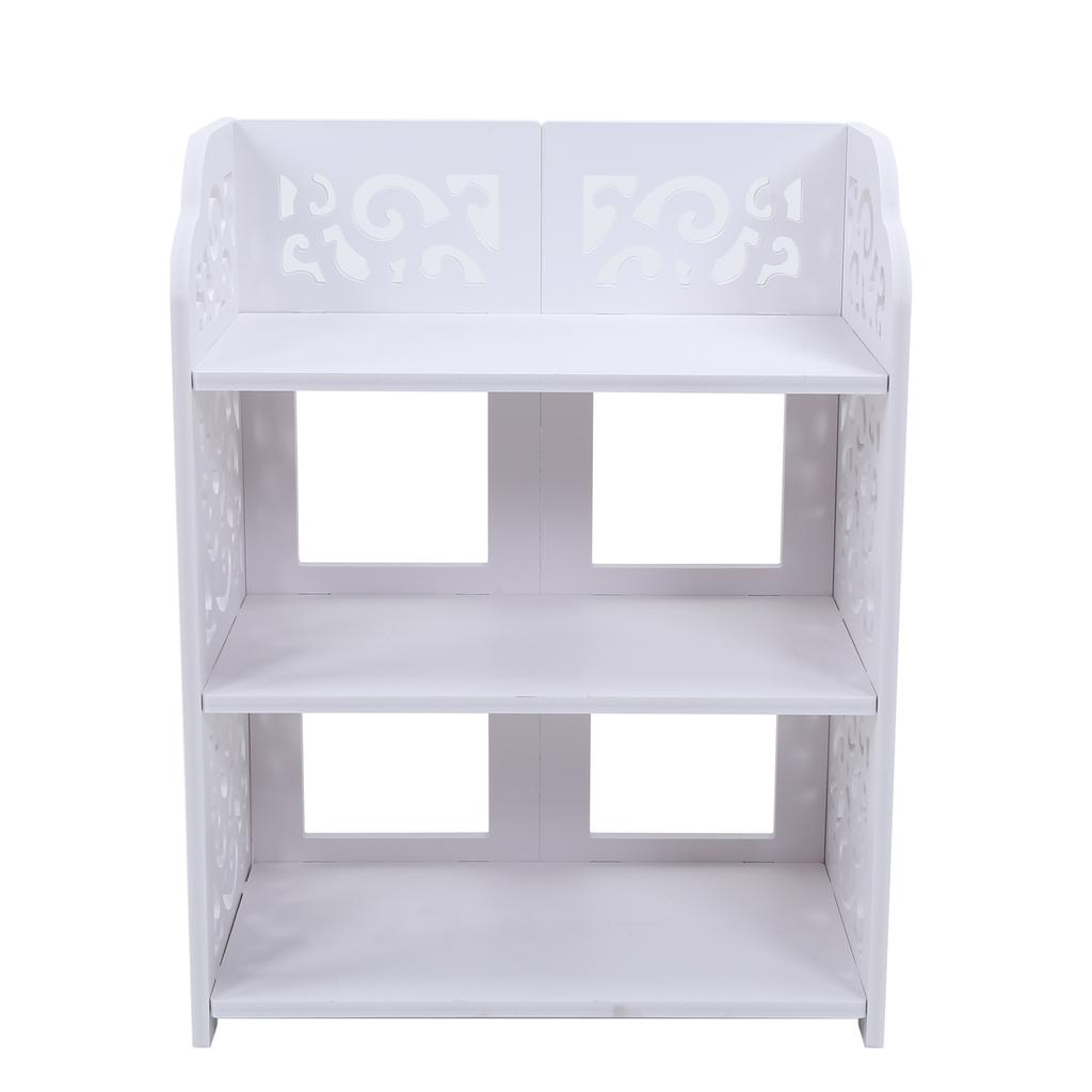 3 Tiers White Hollow Out Shoe Rack Stand Storage Organiser Shelf 60cm