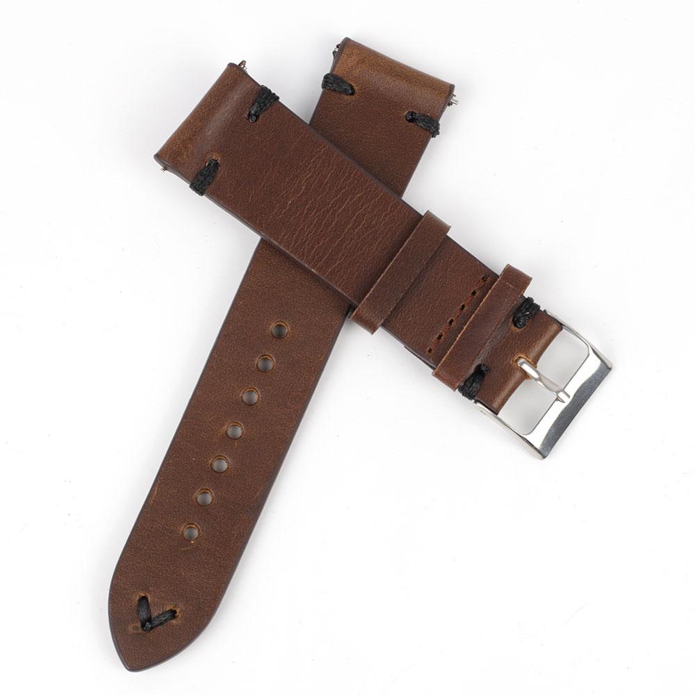 Retro Oil Wax Genuine Leather Watchband 18mm 20mm 22mm 24mm Quick Release Calfskin Watch Strap for Men Wristband Watch Accessory