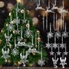 12/1pcs Crystal Snowflake Icicle Christmas Ornaments Xmas Tree Hanging Pendants Holiday New Year Party Transparent Decoration