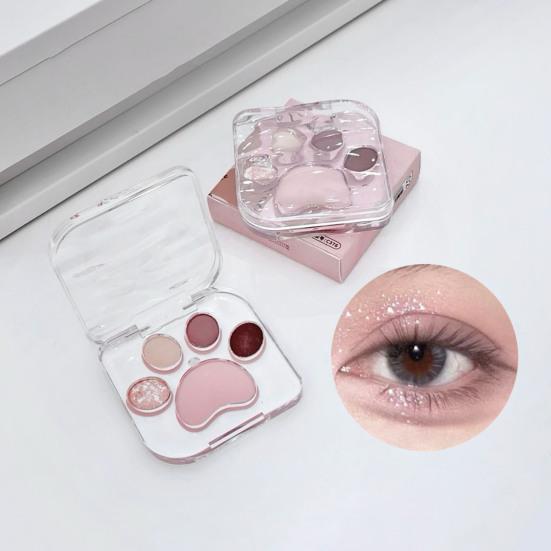 Палитра теней для век Cat Paw, 5 цветов, мерцающие матовые, натуральные, нюдовые, стойкие, водостойкие, с высоким содержанием пигмента, женские тени для век, принадлежности для макияжа глаз