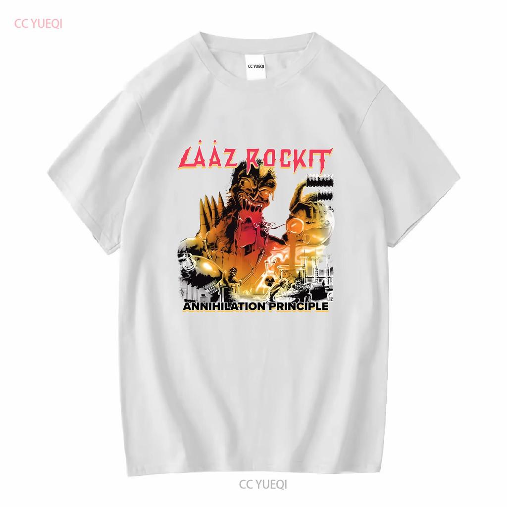 Laaz Rockit Band Белая футболка Все размеры S 5XL T2094 винтажная стираная мягкая с принтом универсальная дышащая удобная повседневная мужская
