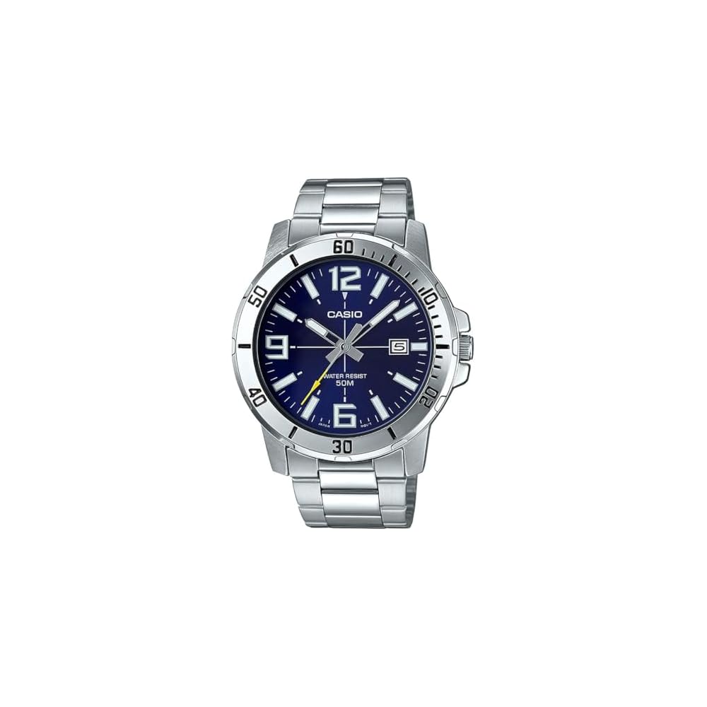 Мужские аналоговые кварцевые часы Casio Standard MTP-VD01D-2BV Металлический браслет Синий Импортная модель