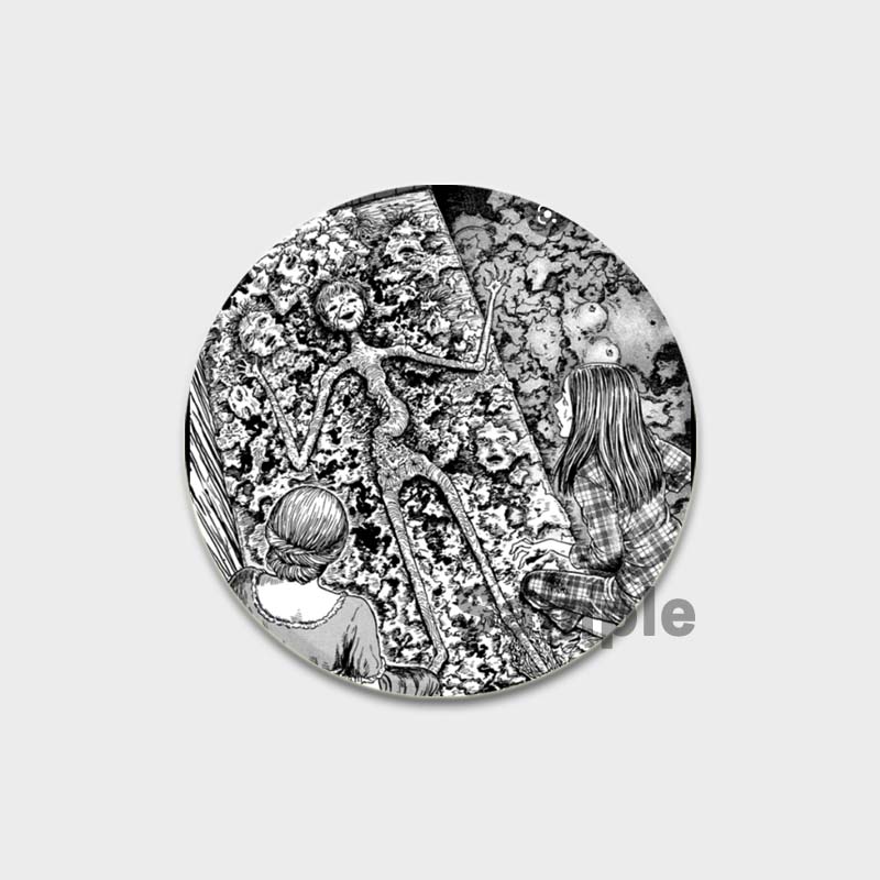 58 мм новая брошь с героями мультфильмов Дзюндзи Ито, аниме ужасов, эмалированная булавка из сплава, фильмы ужасов, аксессуары для творчества, детский подарок, 58 мм, значок с мультяшным рисунком