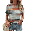 Summer T-shirt for Women V Neck Casual Fashion Tops Striped Tees Harajuku Clothing Loose Short Sleeve Blouse Female Sweatshirt