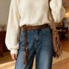 Bohemian Waist Belts Hemp Rope Knotted Dress Shirt Girdle Long Tassel Braided Belt  For Women Lady