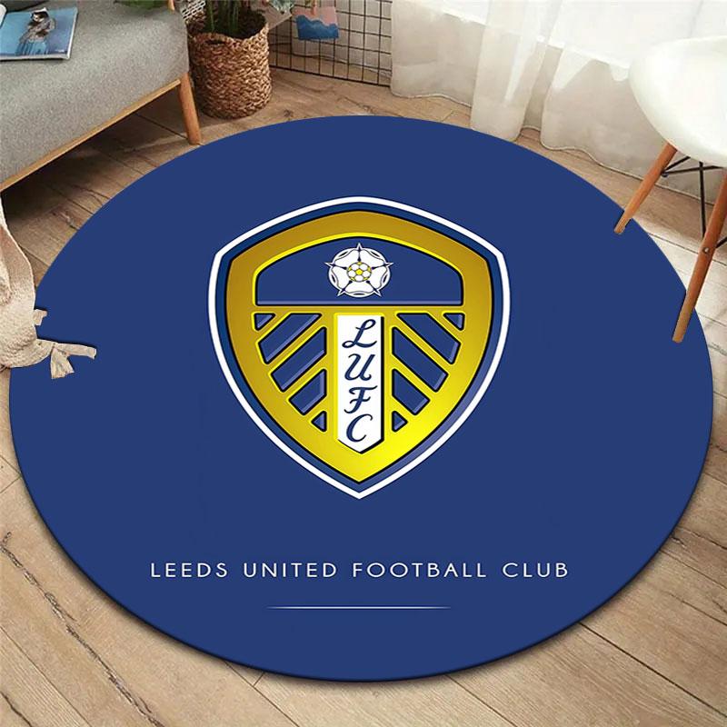 Leeds United Round Area Rug,Carpet Rug for Living Room Bedroom Sofa Playroom Decor,Non-slip Floor Mat
