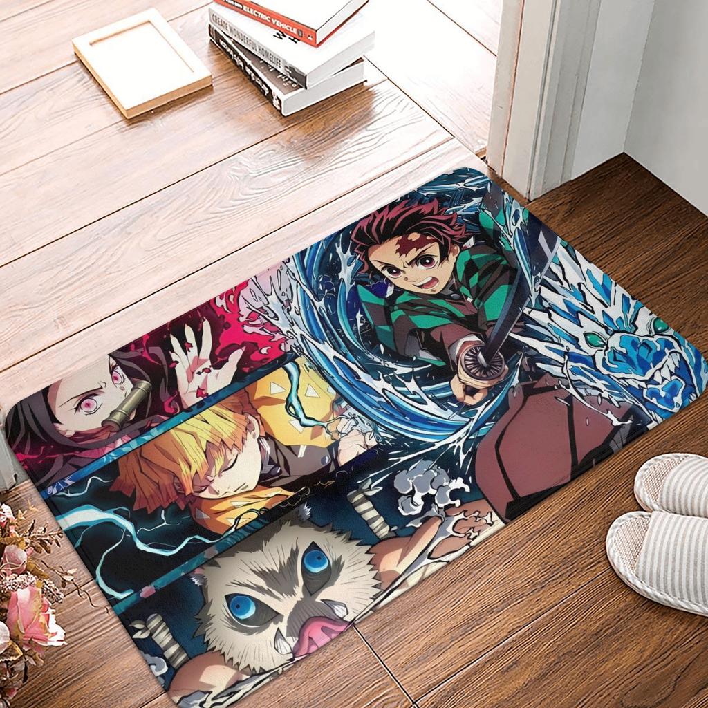 Demon Slayer Floor Door Bathroom Kitchen Mats Anti-Slip Indoor Doormat Garage Entrance Rug Carpet Footpad