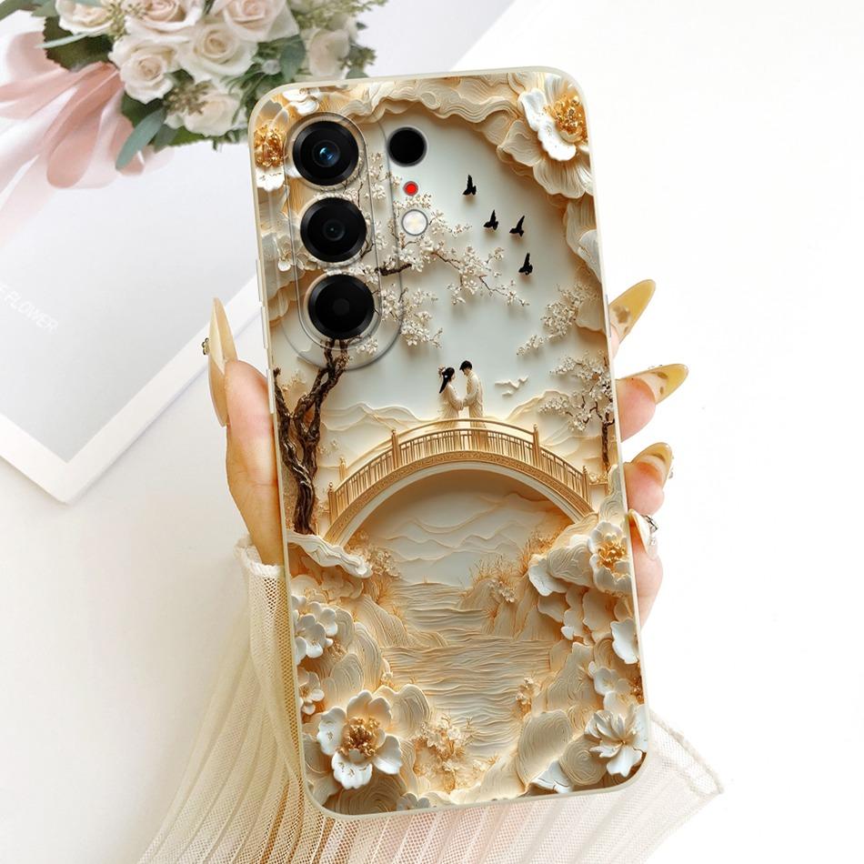 For Tecno Camon 50 Pro 4G CN5c Cute Cat Flower Cartoon Phone Case For Tecno Camon 50Pro 4G Soft Silicone Covers Bumpers
