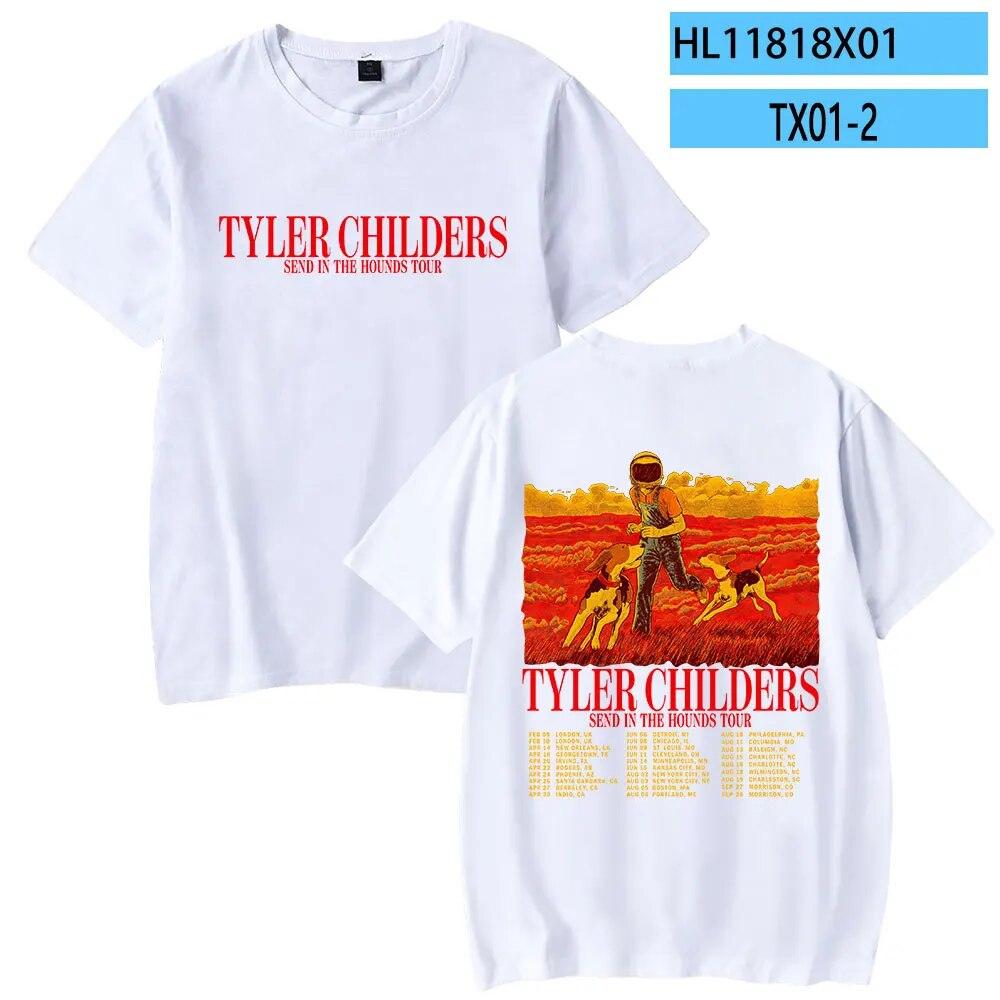 Tyler Childers Merch 2023 Футболка Send in the Hounds Tour Футболка унисекс с круглым вырезом с короткими рукавами Женская футболка унисекс Модная одежда унисекс