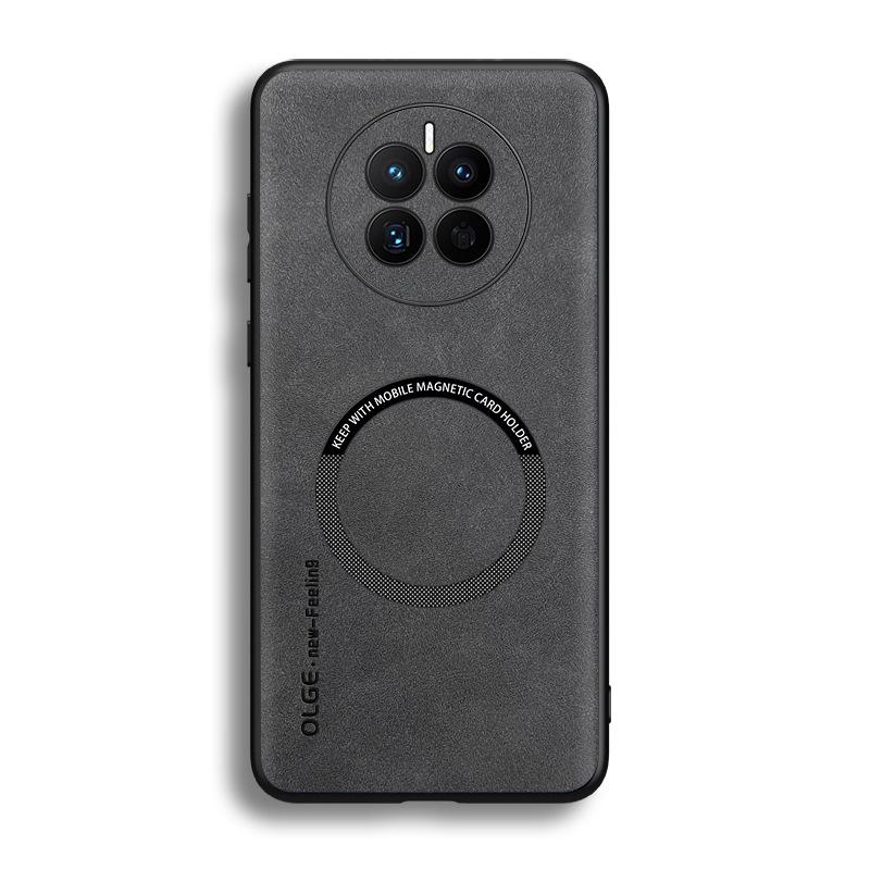 Магнитный чехол из натуральной кожи ягненка для Huawei Mate 50/60 Pro+ - Полное покрытие, жесткий корпус