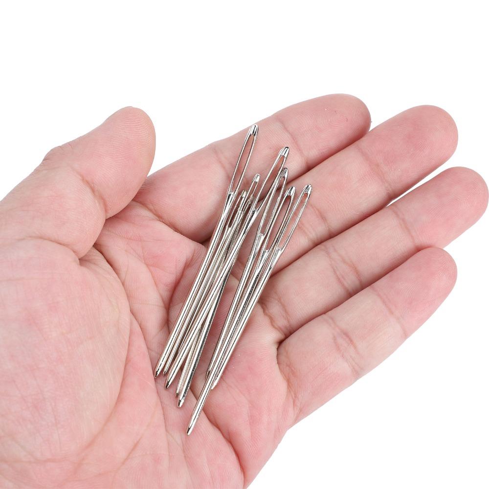 17pcs Aluminum Yarn Needles Storage Box Weaving Needles Durable Darning Needles For Sewing Supplies
