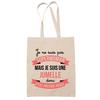Tote Bag - PLANETEE - Jumelle Superwoman - Coton Imprimé France - Beige - Anses Solides