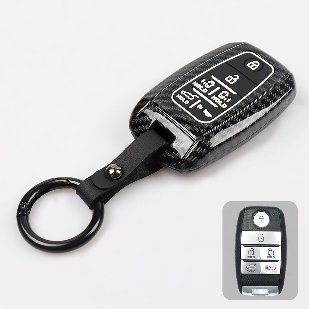 Для Kia Sedona Grand Carnival 2015 2016 2017 2018 Stonic Forte Niro Soul Sorento ABS карбоновый чехол для автомобильного ключа