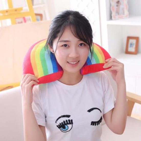 Радужная подушка, моющаяся, износостойкая, гладкая, полезная, декоративная подушка для шеи для спальни