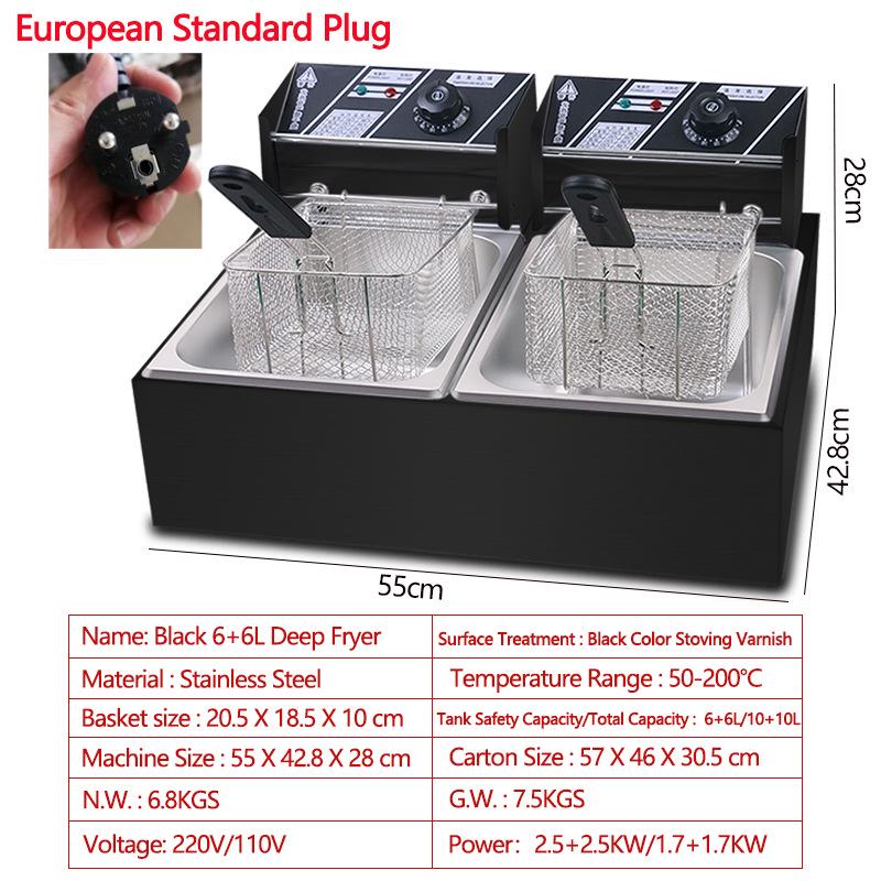 Large Capacity 110V/220V Electric Fryer - US, European, UK Standards - Free Shipping