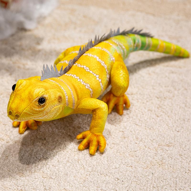 50cm Kawaii Lifelike Green Yellow Lizard Figurine Model Cute Reptile Lizard Plush Toys Simulation Animal Stuffed Doll Gifts