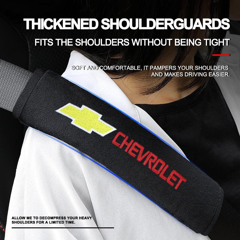 AABHL1 2Pcs Car Seat Belt Shoulder Pad Protective Cover Car Styling Accessories for Chevrolet Captiva Colorado Cruze Spark Malibu
