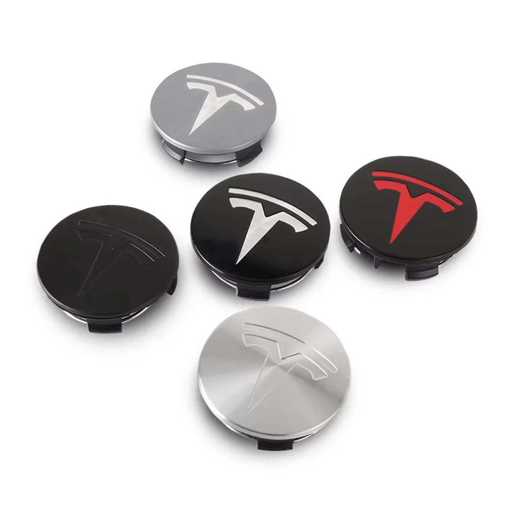 bfxhr7 4pcs For Tesla Model 3 S X Y Cybertruck Roadster Car Badge Wheel Center Hub Cap Cover Accessories Auto Styling