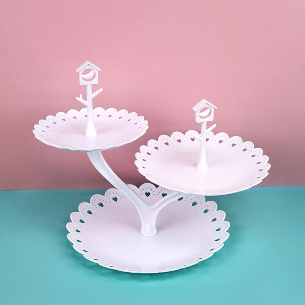 New Plastic Dessert Rack White Detachable Cake Stand 2/3-Layers Food Fruit Plate Wedding Birthday Party