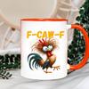 Персонализированная кружка F-Caw-F Chicken 15 унций керамическая кофейная чашка смешной петух фермерское животное юмор кружка многоразовая подходит для мытья в посудомоечной машине и микроволновой печи посуда для напитков