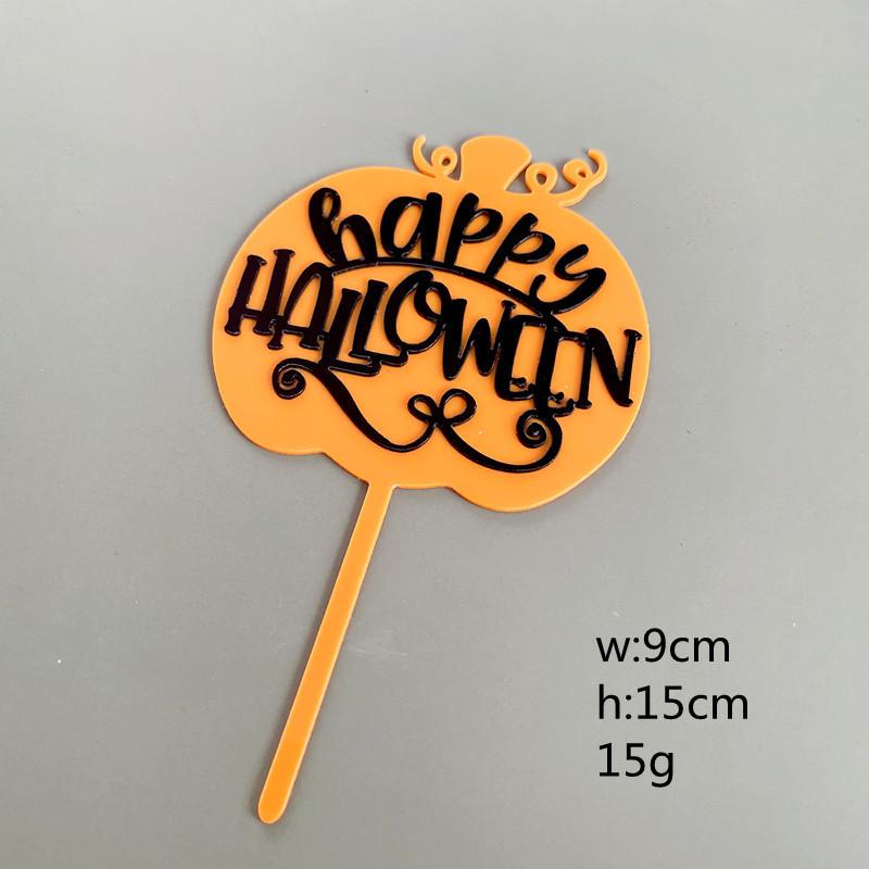 Halloween Acrylic Cake Topper Pumpkin Letter Insert Double Layer Party Decor