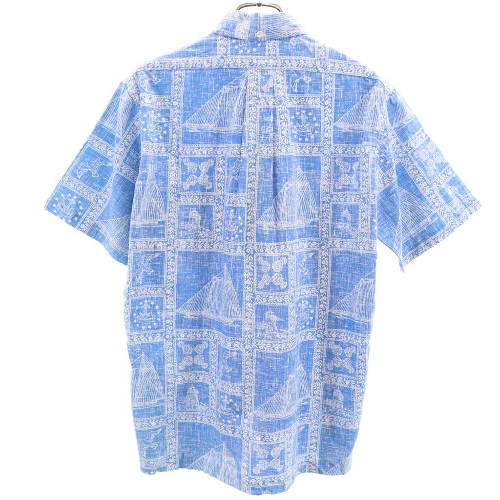reyn spooner 80s Reverse print vintage Overall handle Short sleeve Half-button button-down Aloha shirt Men's Used